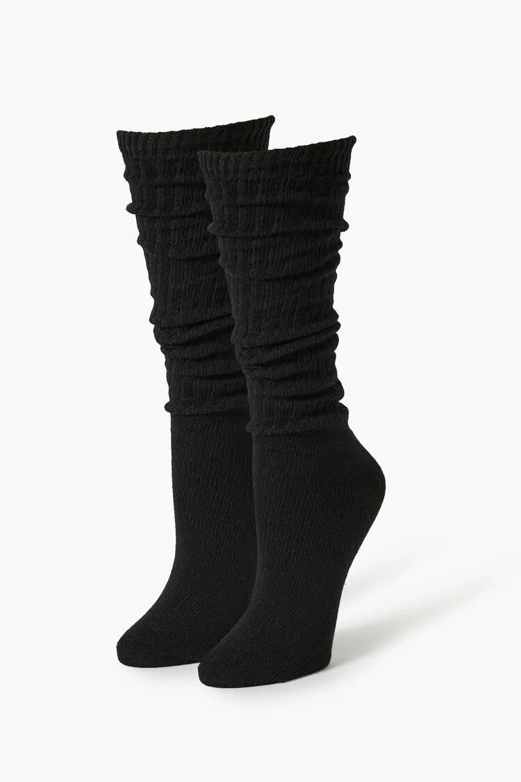 Ribbed Knit Knee-High Socks