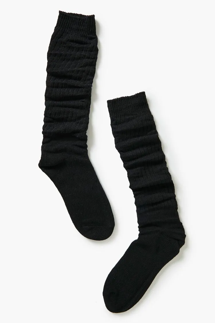 Ribbed Knit Knee-High Socks