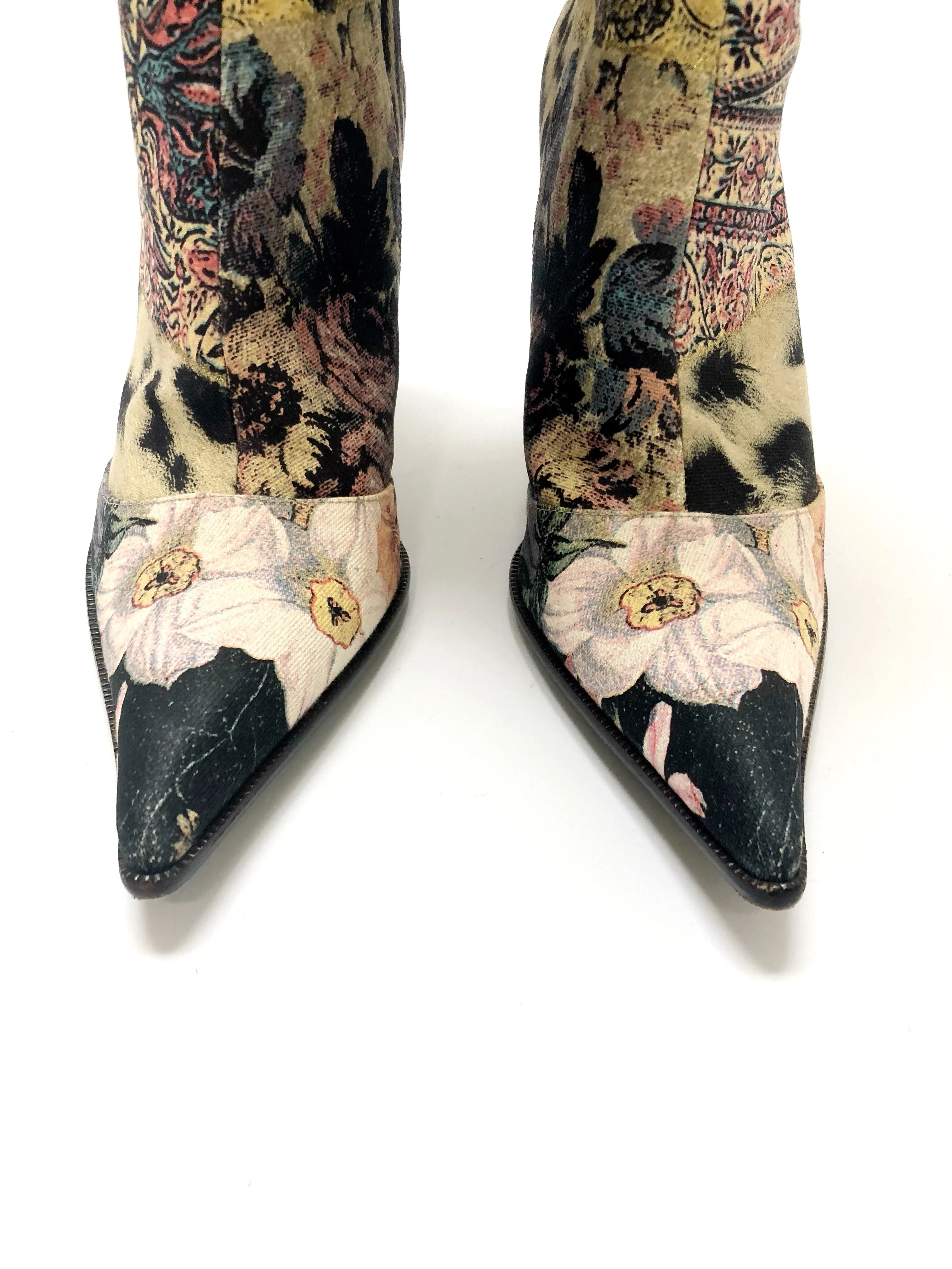 Roberto Cavalli Printed Knee High Boots