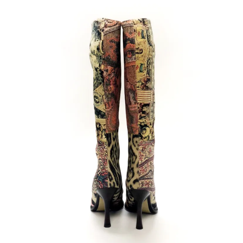 Roberto Cavalli Printed Knee High Boots
