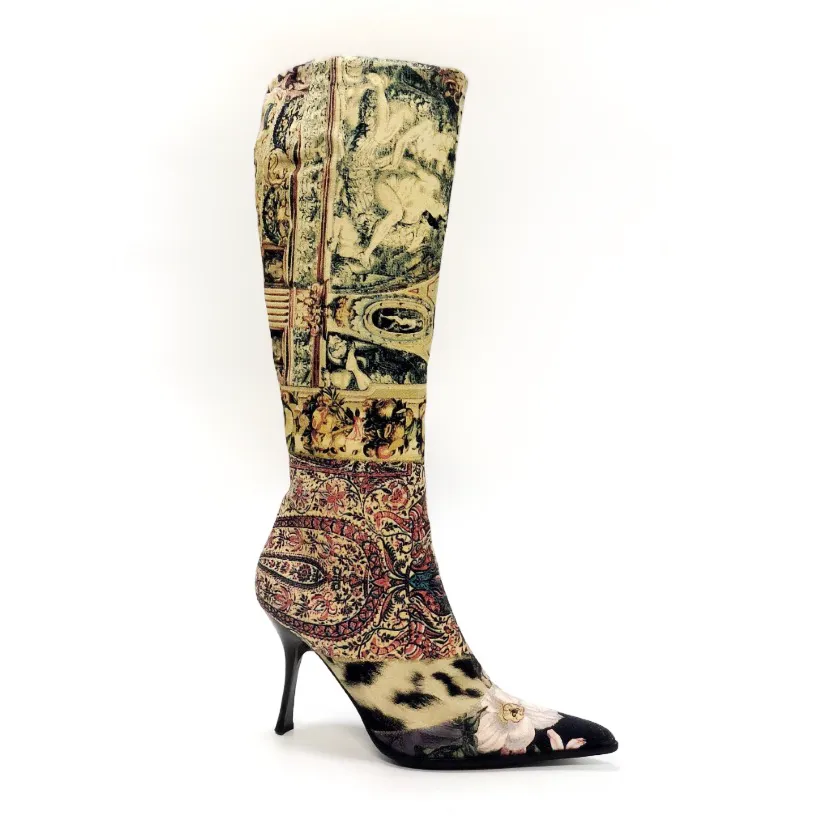 Roberto Cavalli Printed Knee High Boots