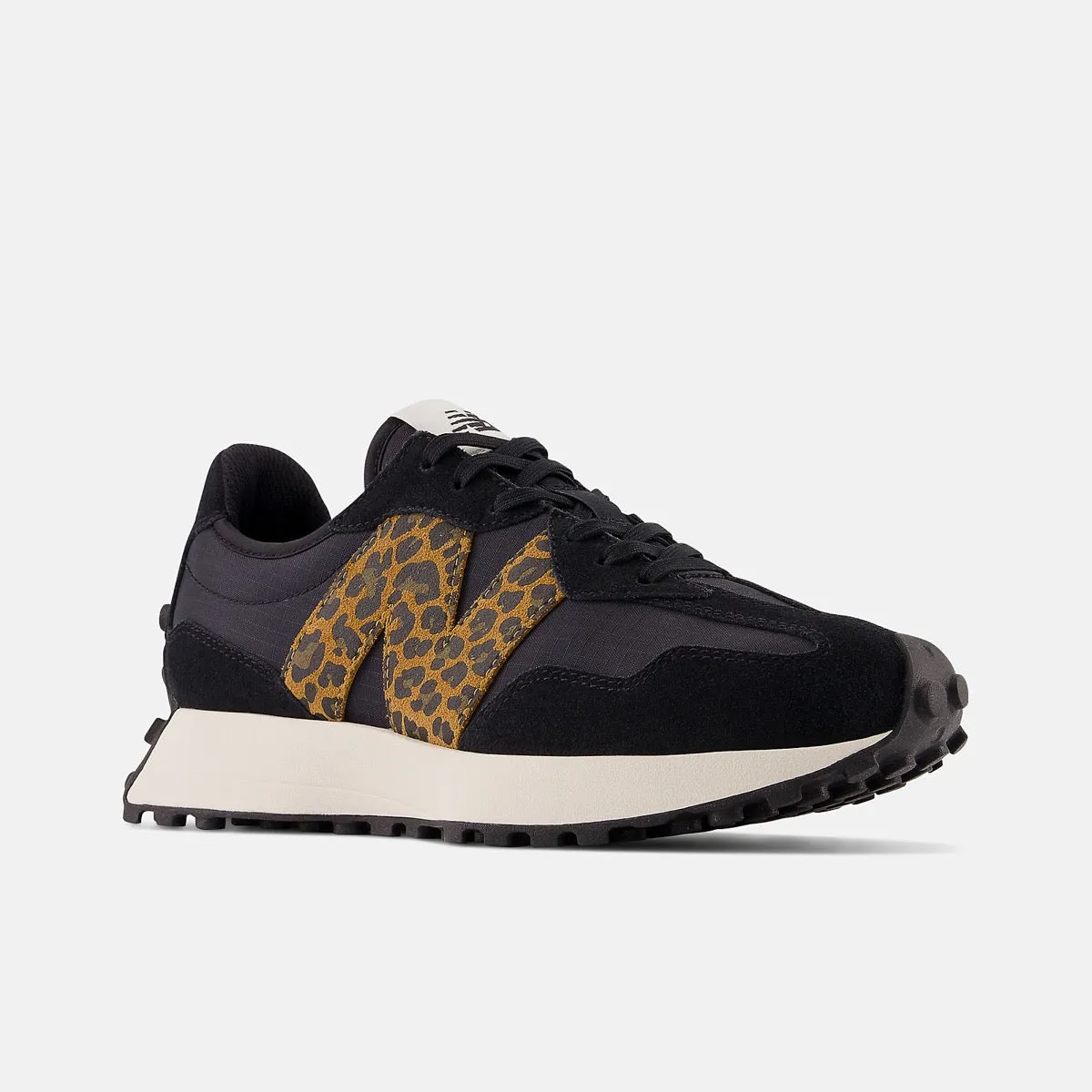 Scarpe Donna NEW BALANCE Sneakers 327 in Suede e Mesh colore Black e Animal Print