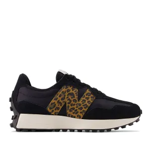 Scarpe Donna NEW BALANCE Sneakers 327 in Suede e Mesh colore Black e Animal Print