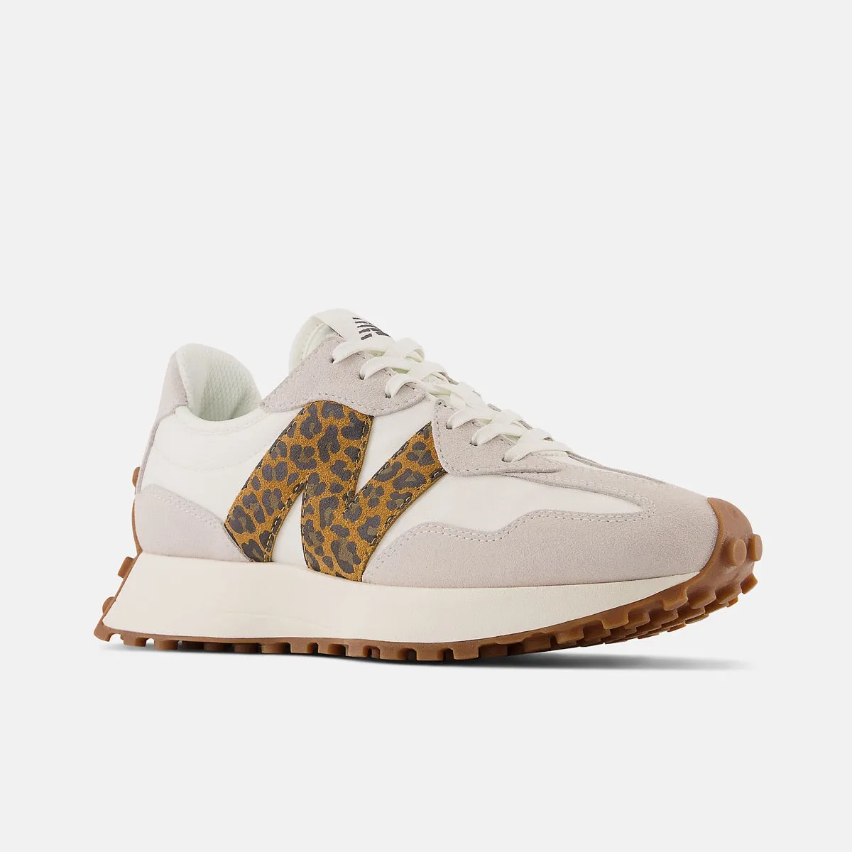 Scarpe Donna NEW BALANCE Sneakers 327 in Suede e Mesh colore White e Animal Print