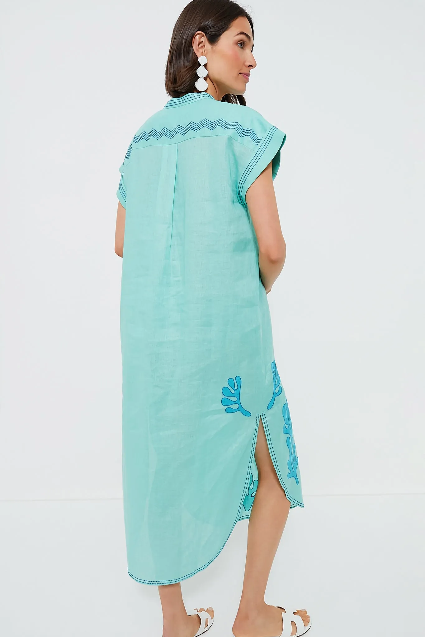 Seafoam Embroidered Aree Kaftan