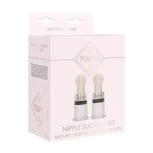 Shots Pumped Nipple Suction Set Rose Medium