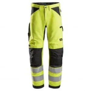 Snickers&#x20;6332&#x20;LiteWork,&#x20;High-Vis&#x20;Work&#x20;Trousers&#x2B;,&#x20;Class&#x20;2&#x20;-&#x20;Yellow&#x2F;Black