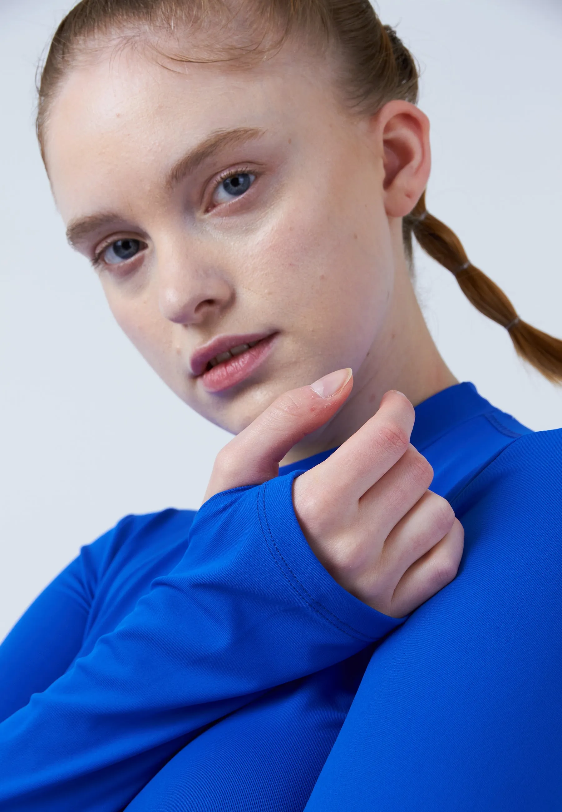 Tennis Longsleeve Shirt High-Neck, cobalt blue