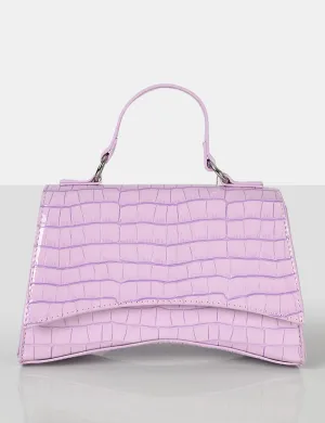 The Remmy Lilac Croc Mini Handbag