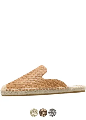 USS Shoes Lina Women's Woven Leather Flat Mules