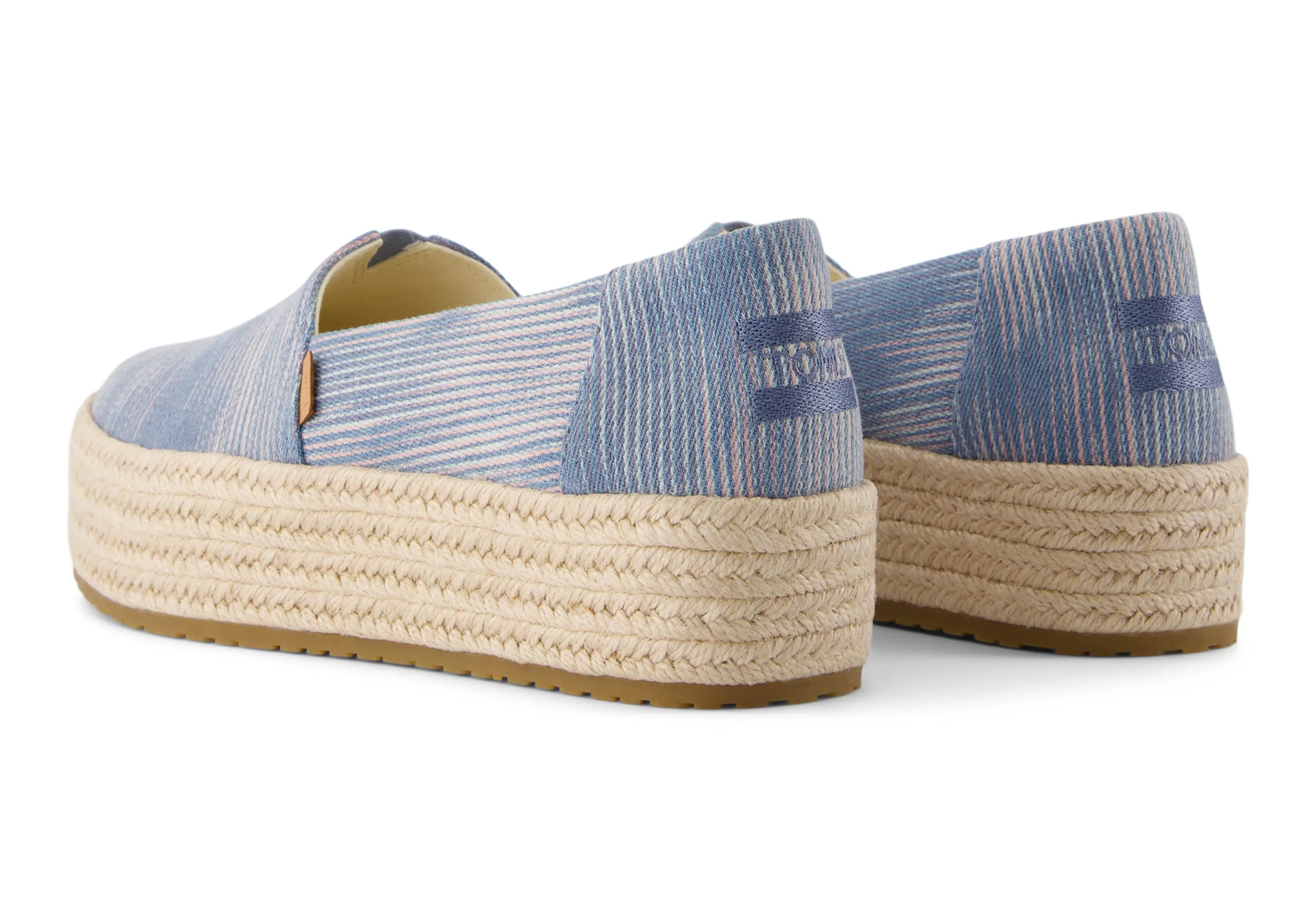 Valencia Platform Espadrille - Pastel Blue Novelty Denim
