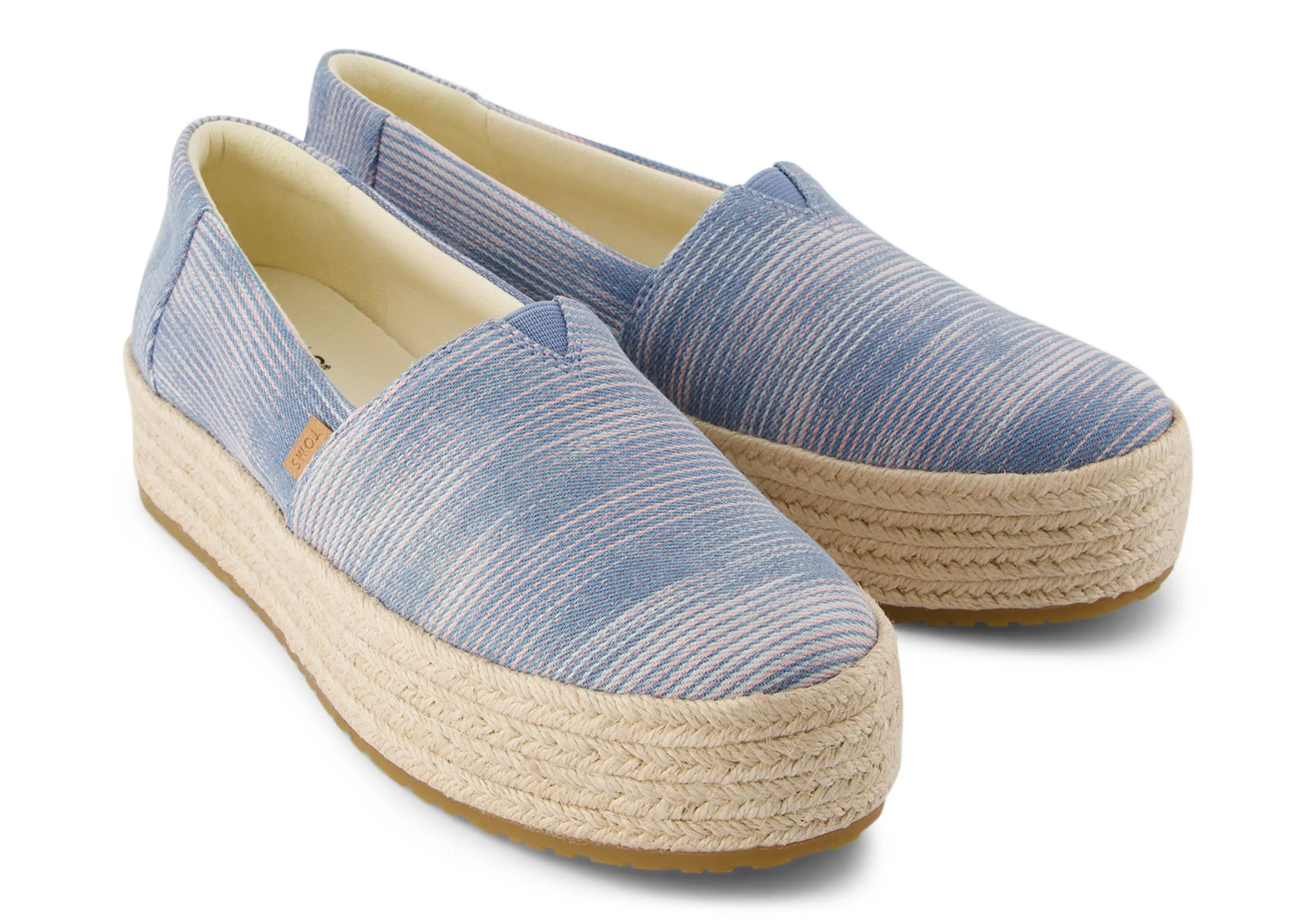 Valencia Platform Espadrille - Pastel Blue Novelty Denim