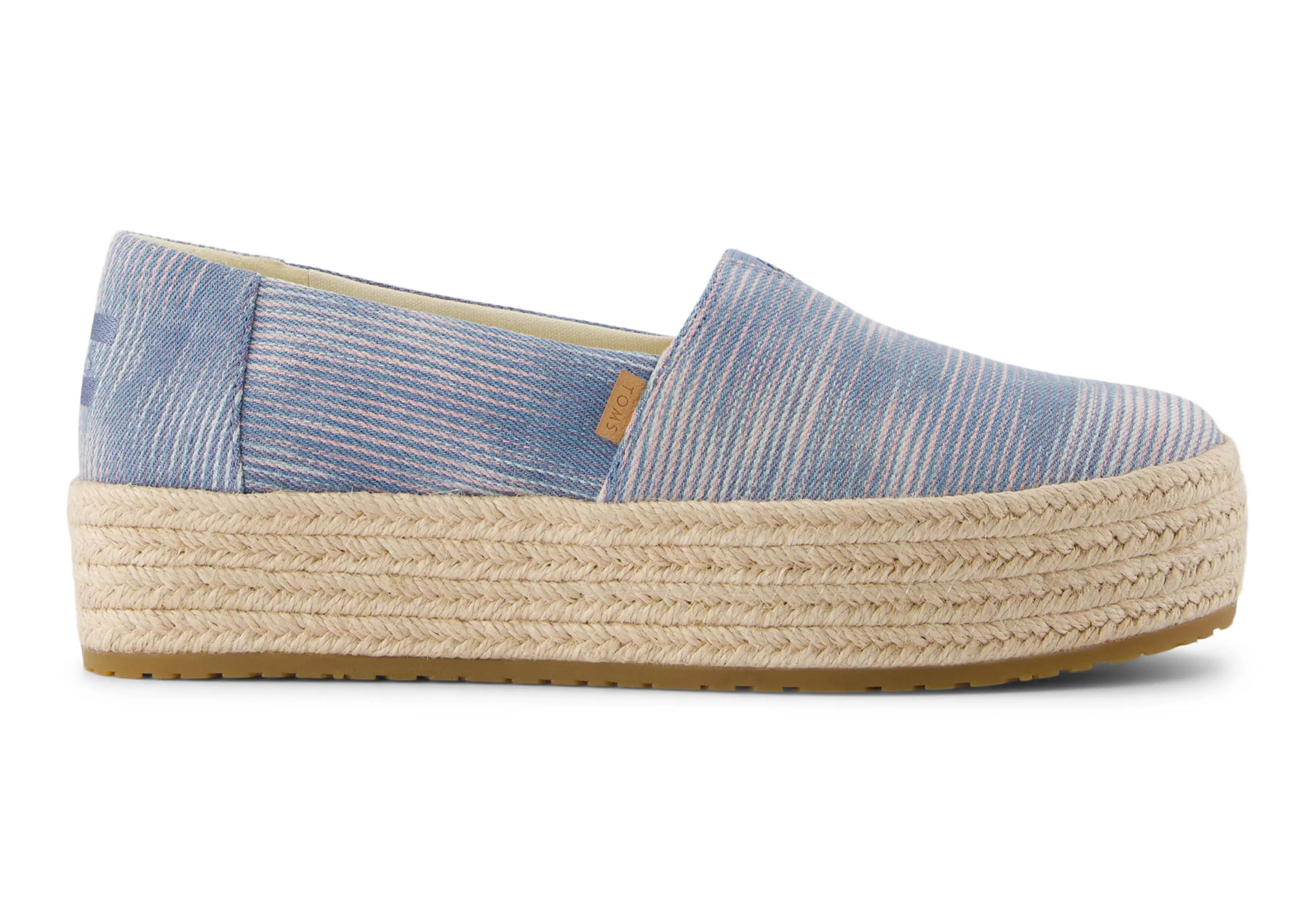 Valencia Platform Espadrille - Pastel Blue Novelty Denim