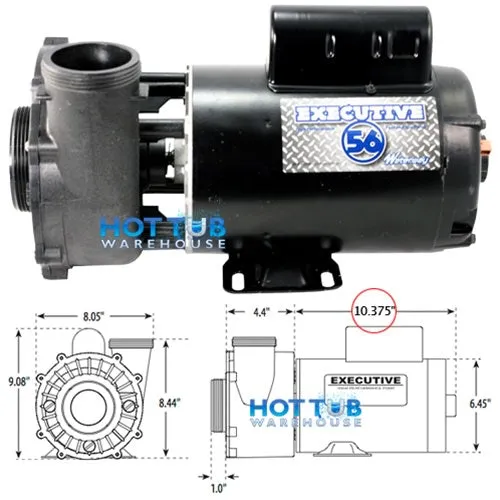 Waterway Executive 5 Horsepower 2 Spd 56 Frame Pump 3722021-13 - 2.5" Intake 2" Discharge