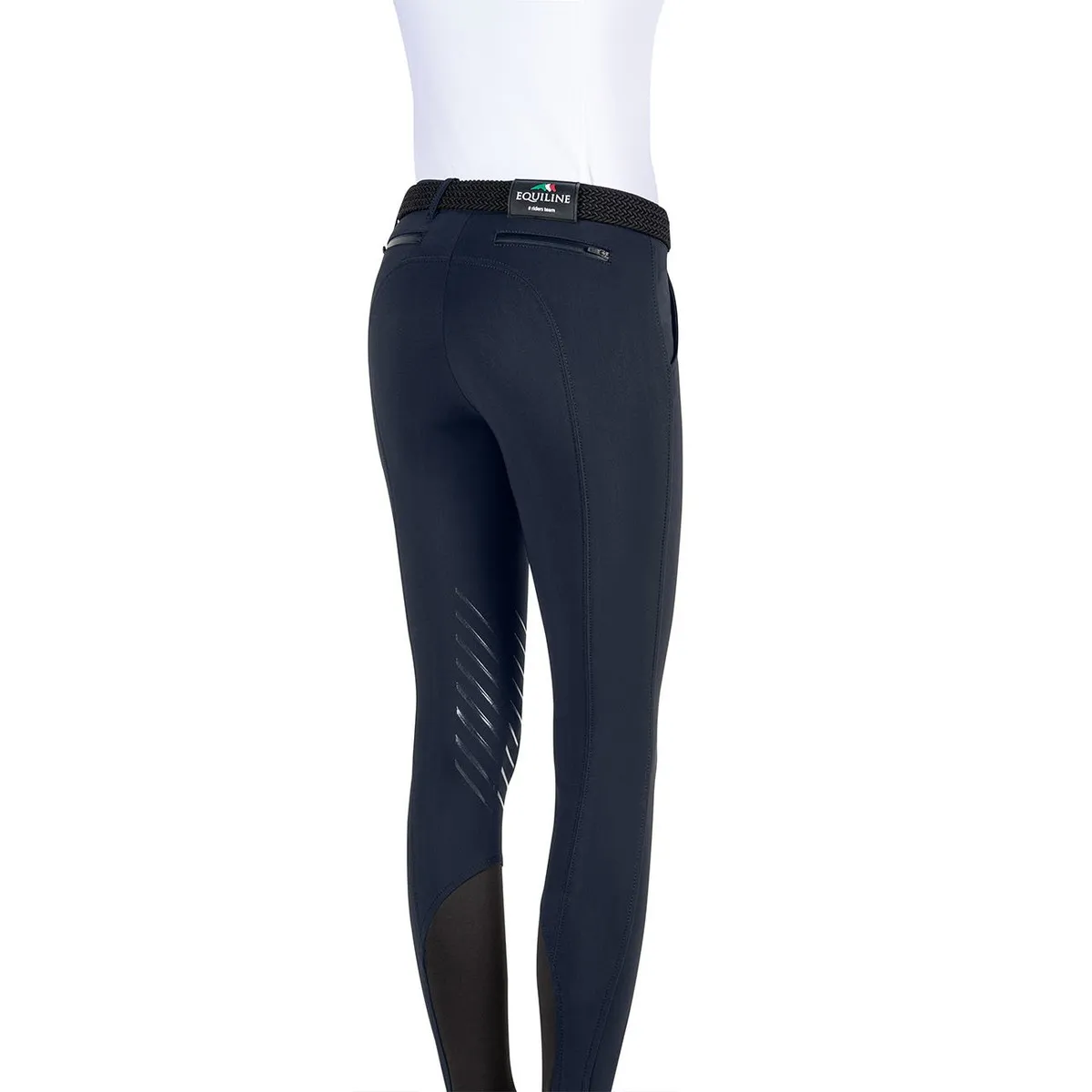 WOMEN&#x27;S HORSE RIDING BREECHES WITH KNEE GRIP COL.BLUE