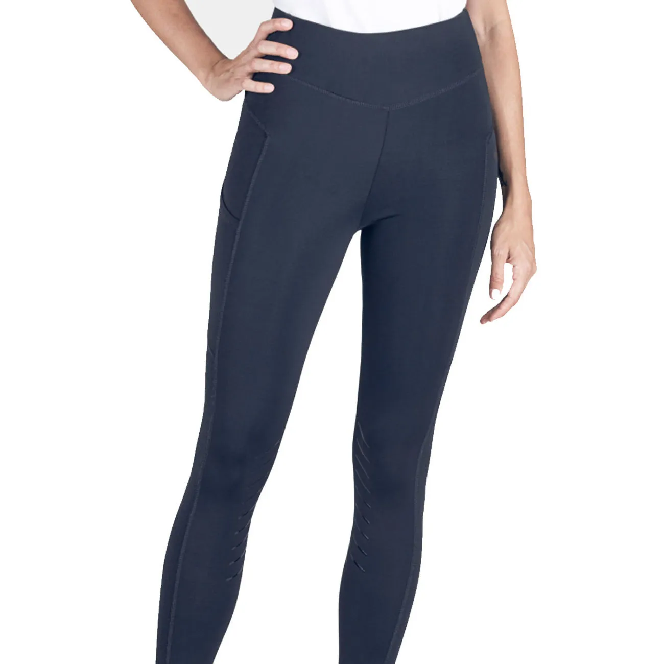 WOMEN&#x27;S KNEE GRIP LEGGINGS CERINK BLUE