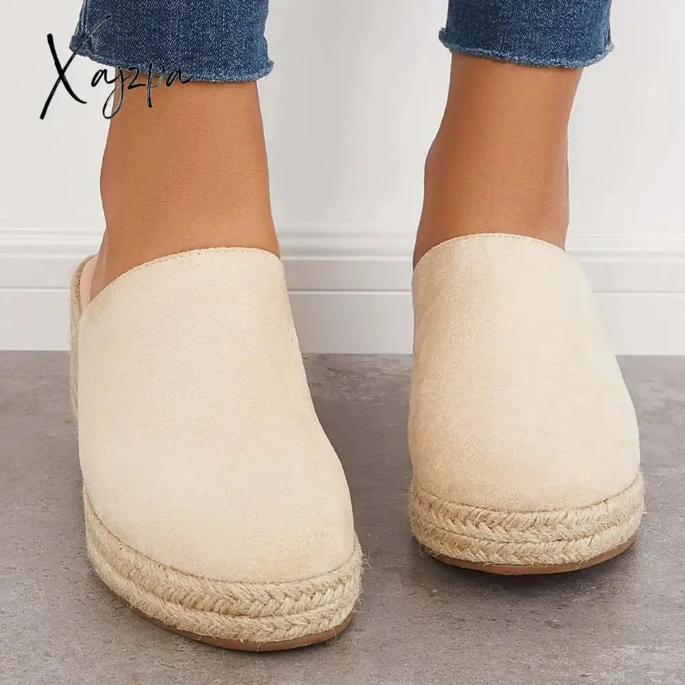 Xajzpa - Espadrilles Mule Wedges Platform Slip on Backless Sandals
