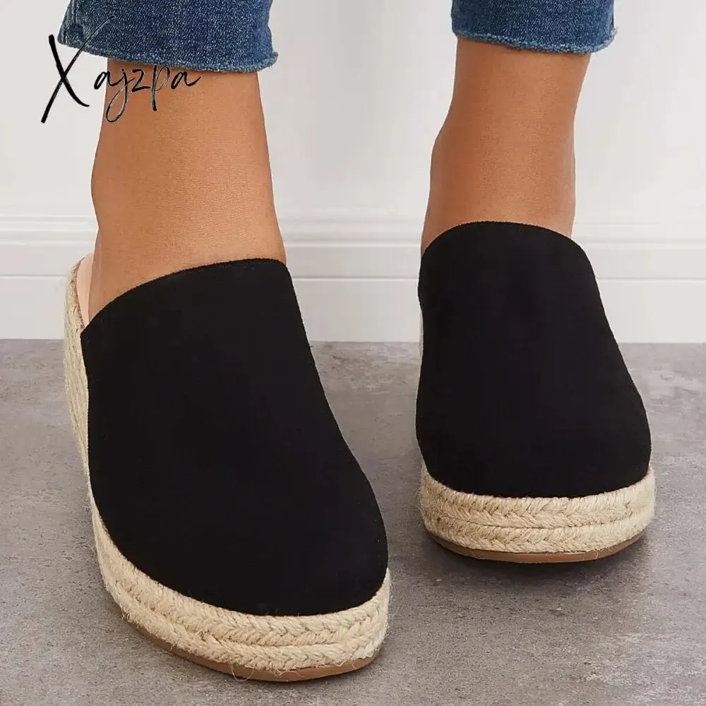 Xajzpa - Espadrilles Mule Wedges Platform Slip on Backless Sandals